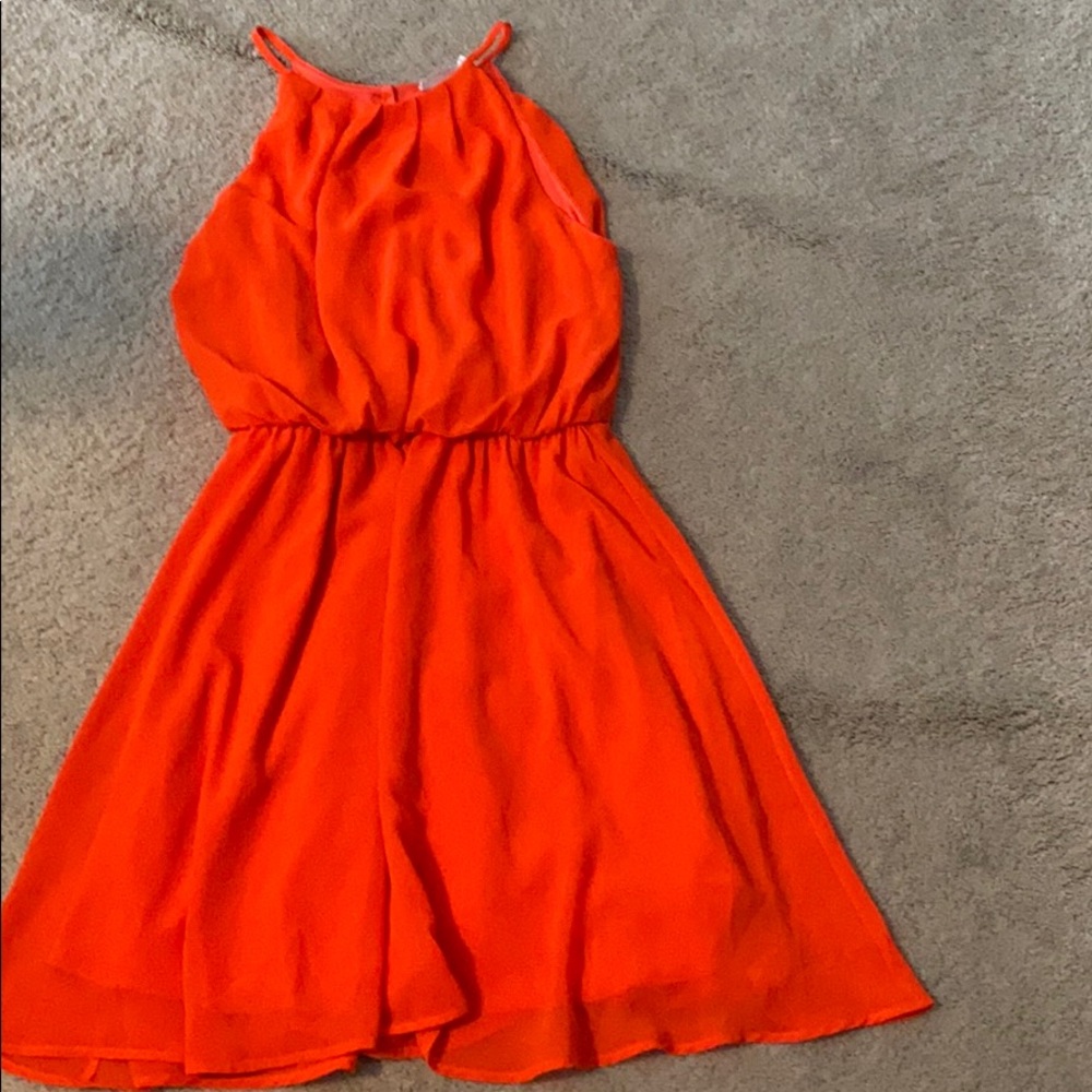 Bright orange dress
